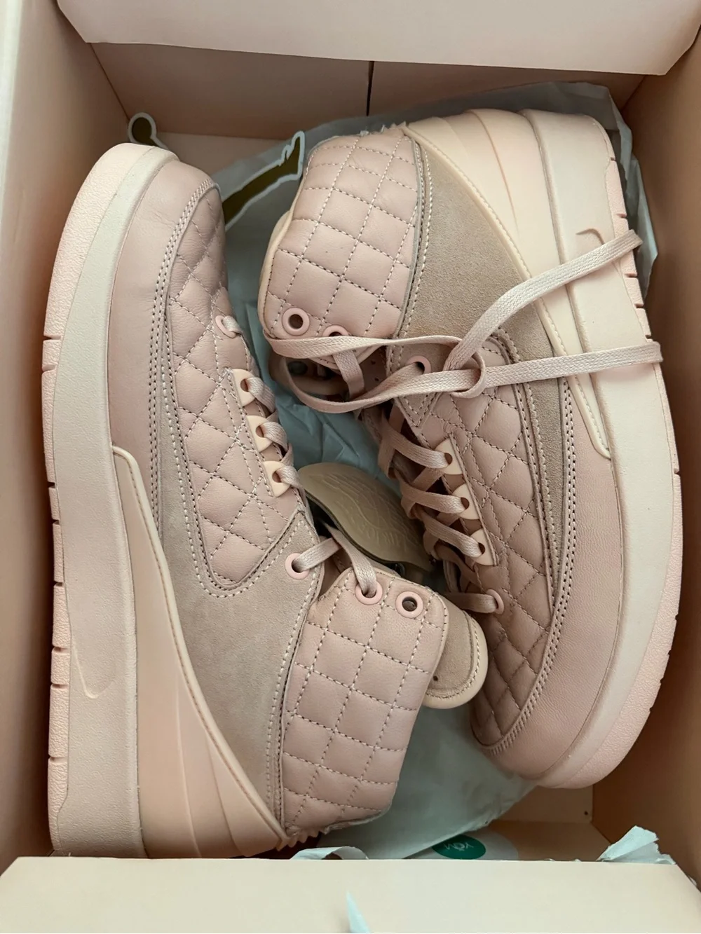 Nike Pink Jordan 2 just don Quilted Low-Top Sneakers